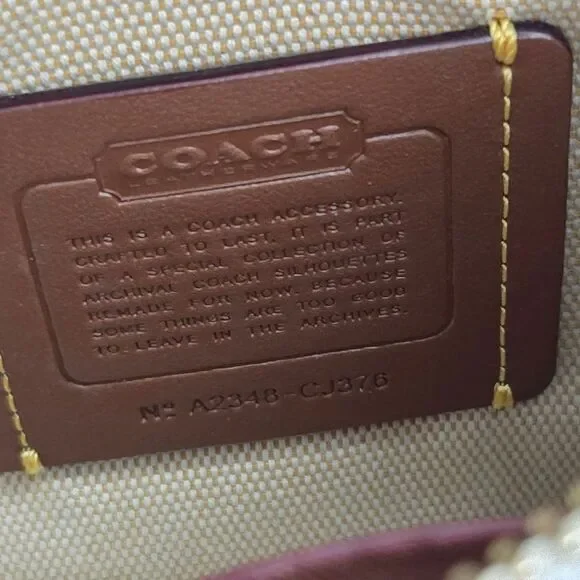 Coach Swinger 20 Ivory Multi Coral Floral Leather Shoulder Bag - Picture 7 of 8